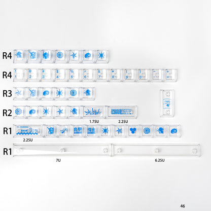 EVA mecha themed mechanical keyboard keycaps complete set PBT sublimation/PC transparent transfer printing factory height