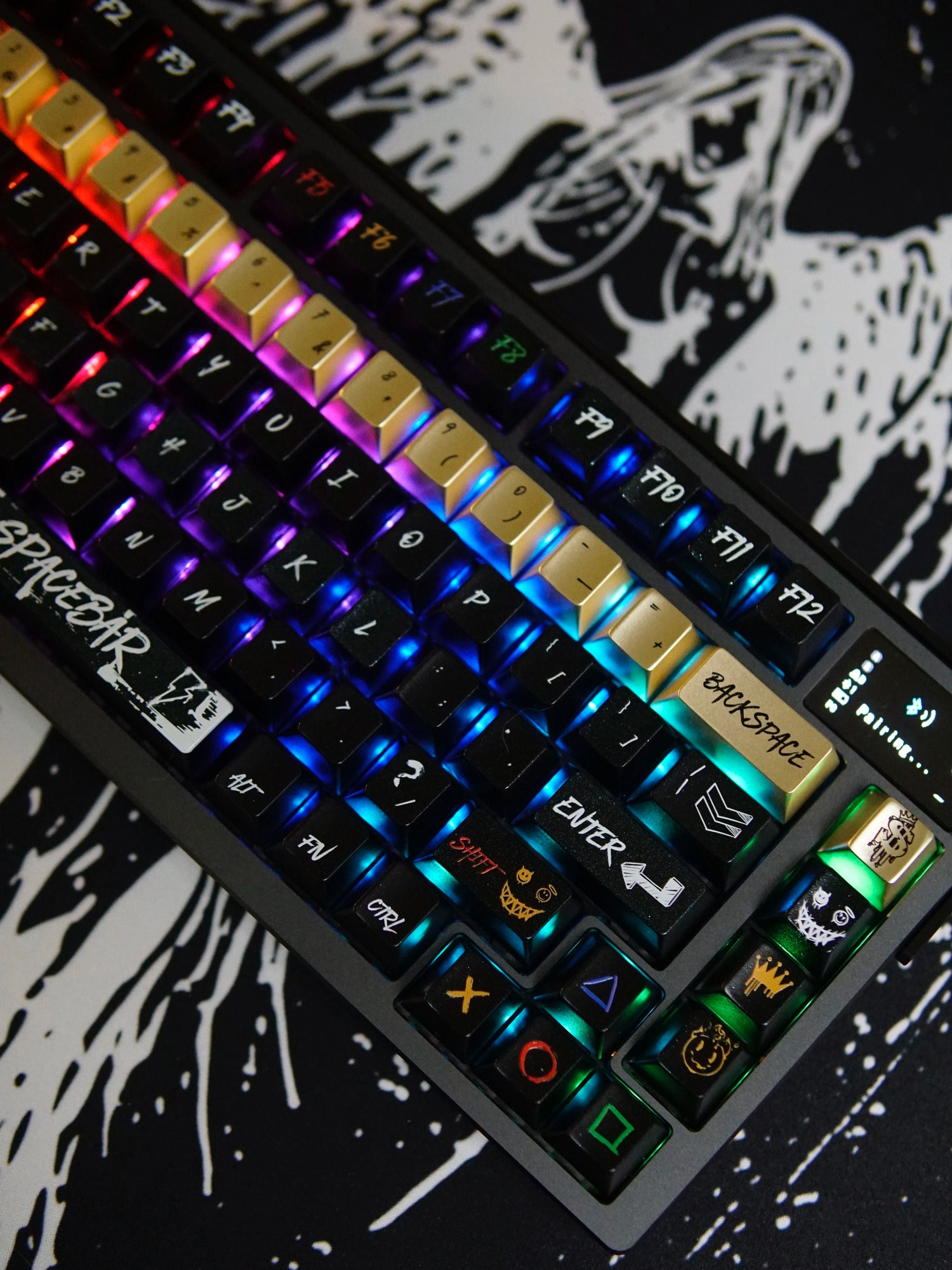 Original graffiti themed metal keycaps with factory made high zinc alloy material and multiple specifications to choose from.