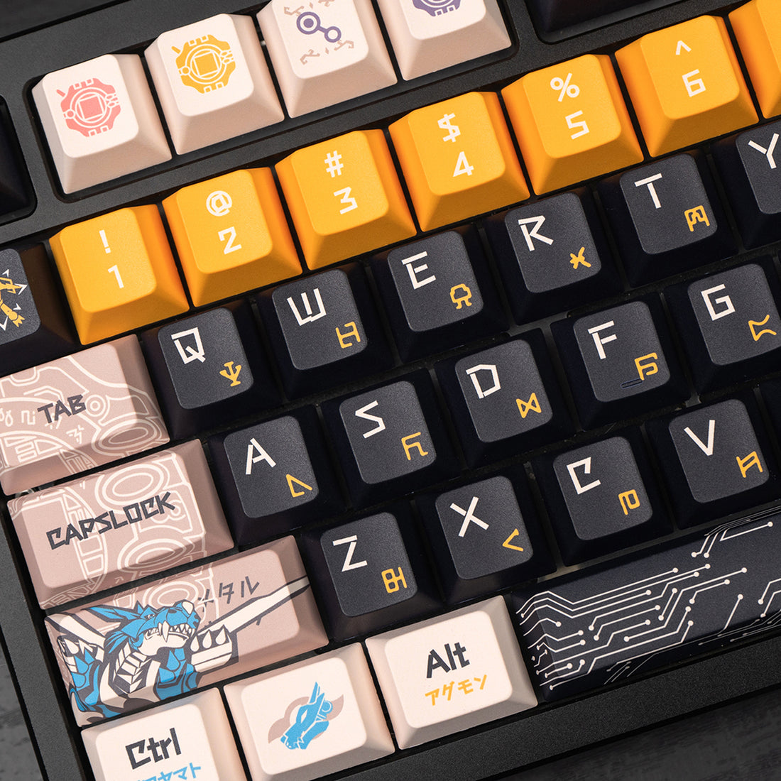 Digimon theme mechanical keyboard set keycap animation peripheral anime PBT sublimation original factory height