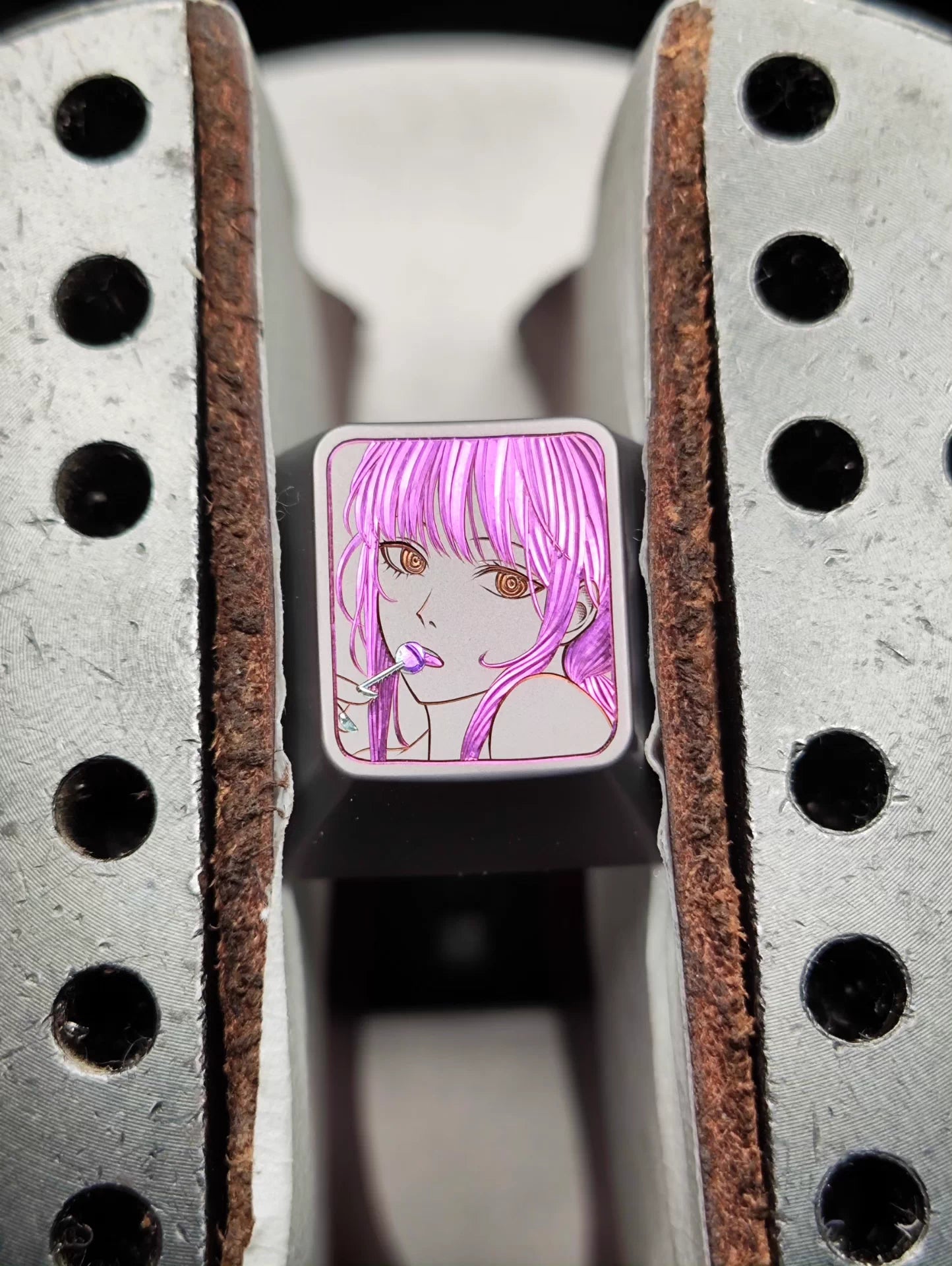 Hand carved titanium alloy anode coloring, anime and game culture creative metal hand carved keycaps collection