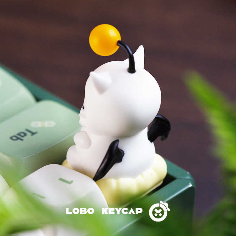 Final Fantasy VII ，Moogle， Multi colored resin molding, anime, game, creative culture, personalized keycaps