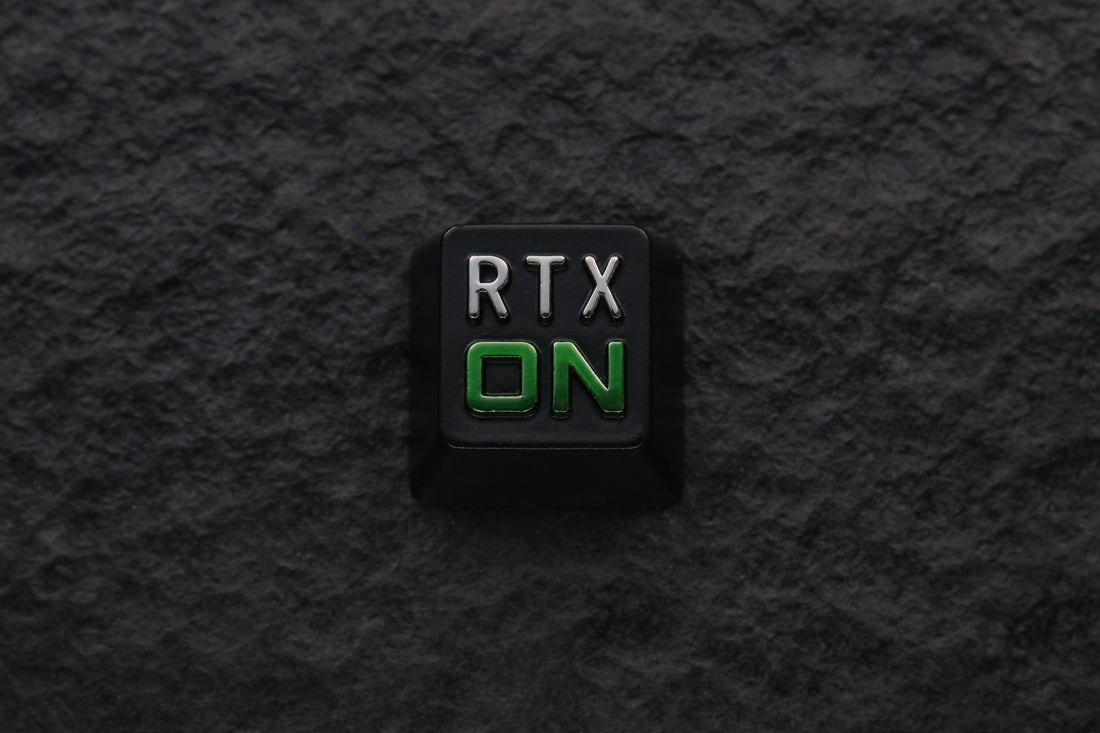 NVIDIA Corporation, logo metal CNC personalized keycap mechanical keyboard with zinc aluminum alloy metal personalized embossed keycap keys around the perimeter