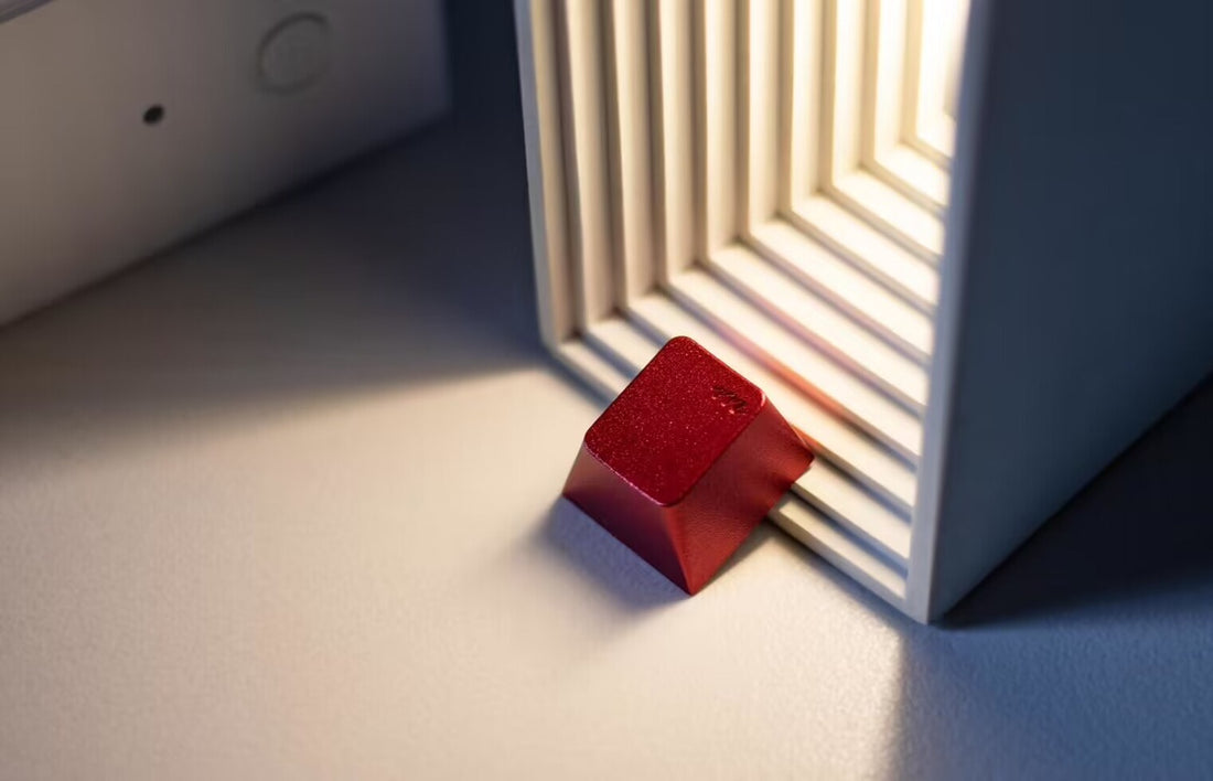 Simplified aluminum alloy anode Christmas red metal keycaps, original factory height R4 mechanical keyboard, creative and personalized keycaps