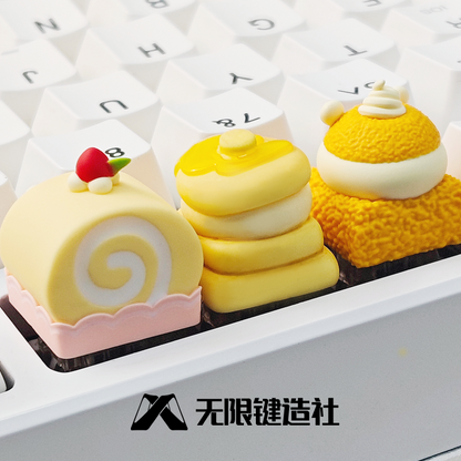 Original Dessert Series Cute Cute Little Bear Shufulei Creative Personalized Custom Resin Mechanical Keyboard Keycaps