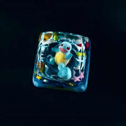 Squirtle， Pok é mon 1U, SA height Crystal drops of glue, artisankeycaps, anime and game personalized keycaps