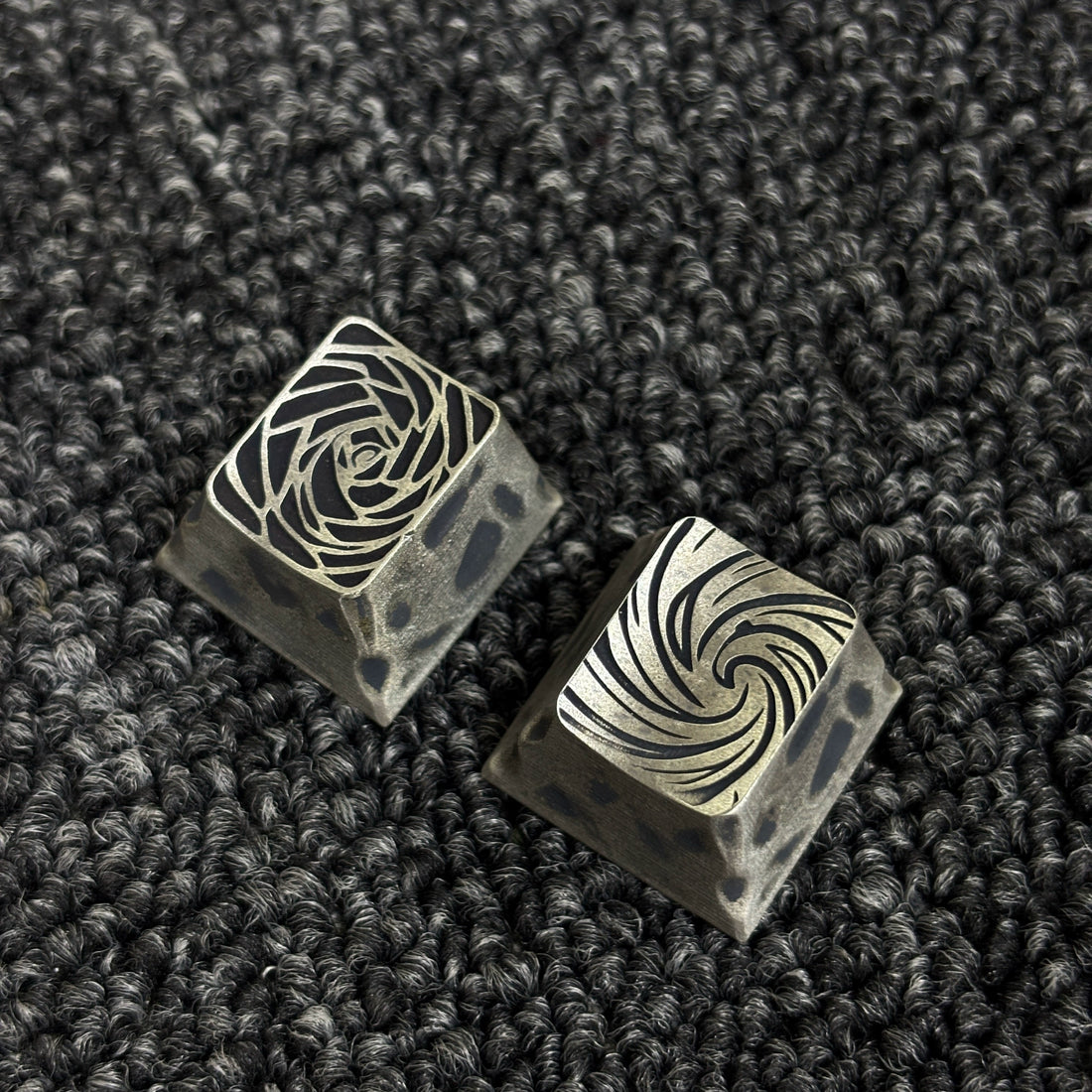 Original Pure Copper Retro Meteorite Vortex Rose Keycap Metal Personalized Decorative Art Keycap