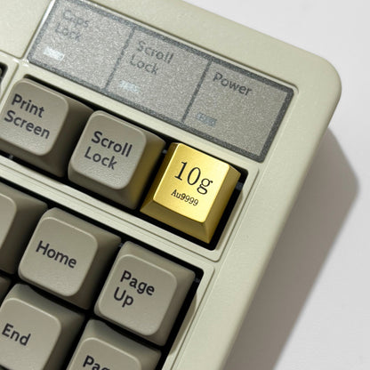 10G golden keycaps! Zinc alloy material. Metal personalized keycaps, humorous prank keycaps, artistic keycaps.