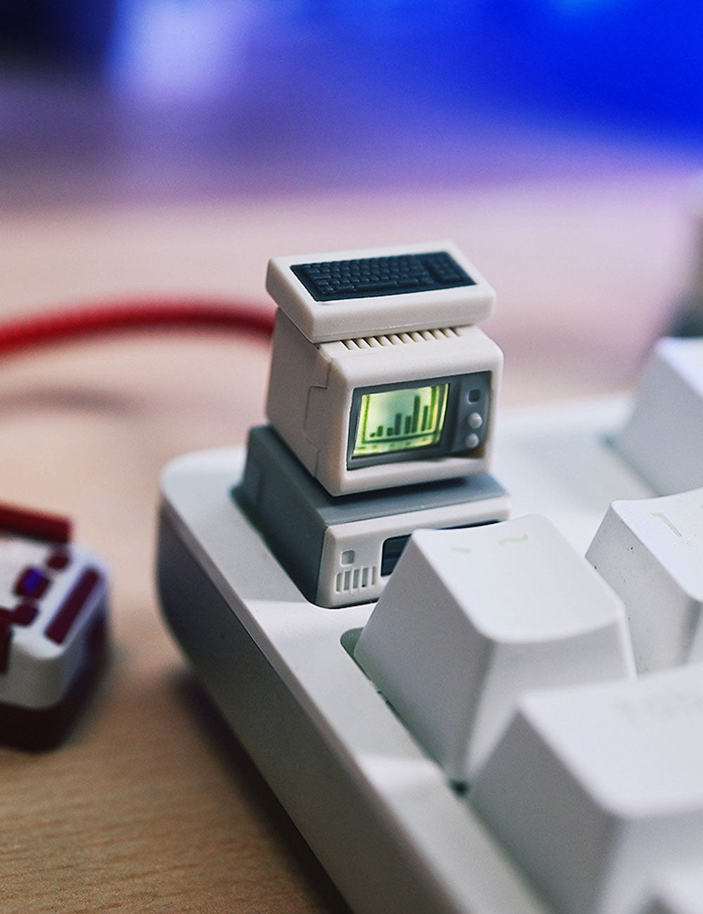 Mac, Macintosh, K-02 prototype keycaps, retro personalized translucent resin keycaps, mechanical keyboard decorative keycaps