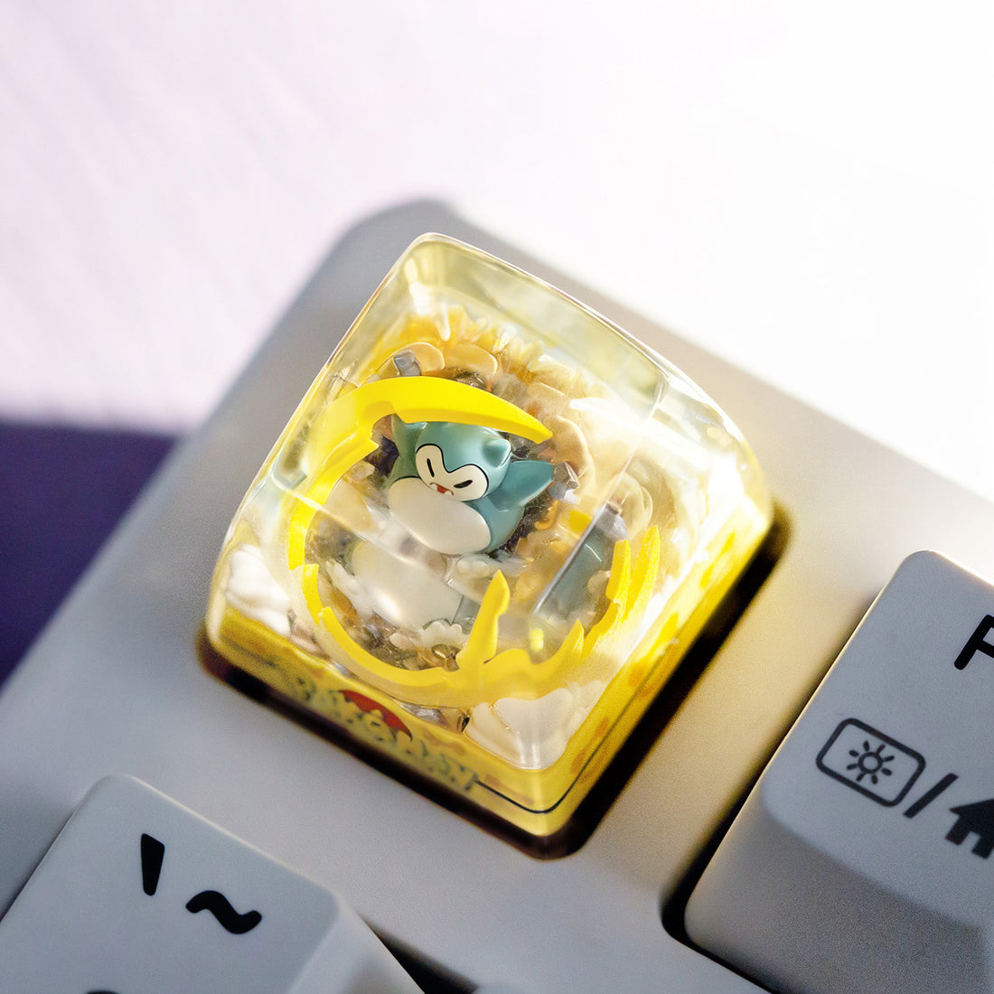 Pok é mon series, Snorlax, Crystal drops of glue material artisankeycaps, cute decorative keycaps.