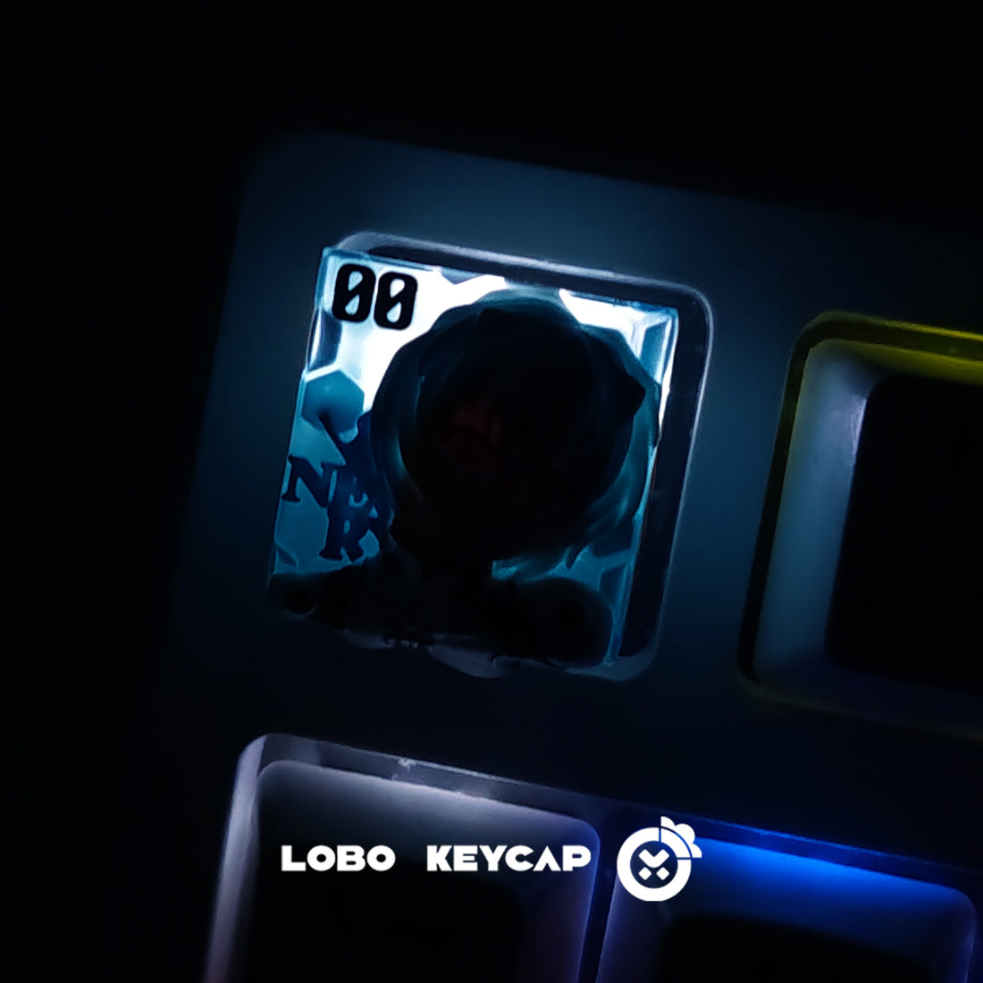 EVA, Ayanami Rei bust, multi-color resin molded translucent personalized keycaps, anime and game character cultural creative art keycaps