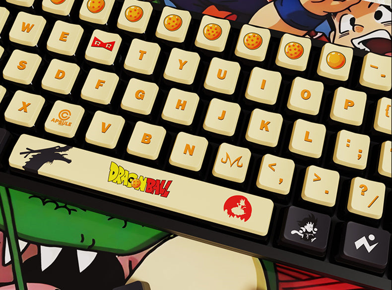 Dragon Ball themed four sided translucent pudding keycaps OEM height PBT sublimation anime themed custom keycaps