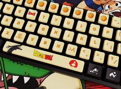 Dragon Ball themed four sided translucent pudding keycaps OEM height PBT sublimation anime themed custom keycaps