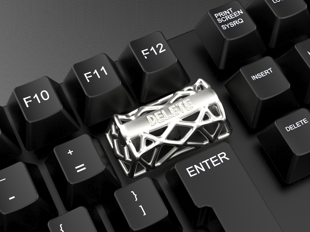 Imitation metal texture, hollow design, resin material, mechanical keyboard decorative keycaps with metal texture and personalized paint surface.