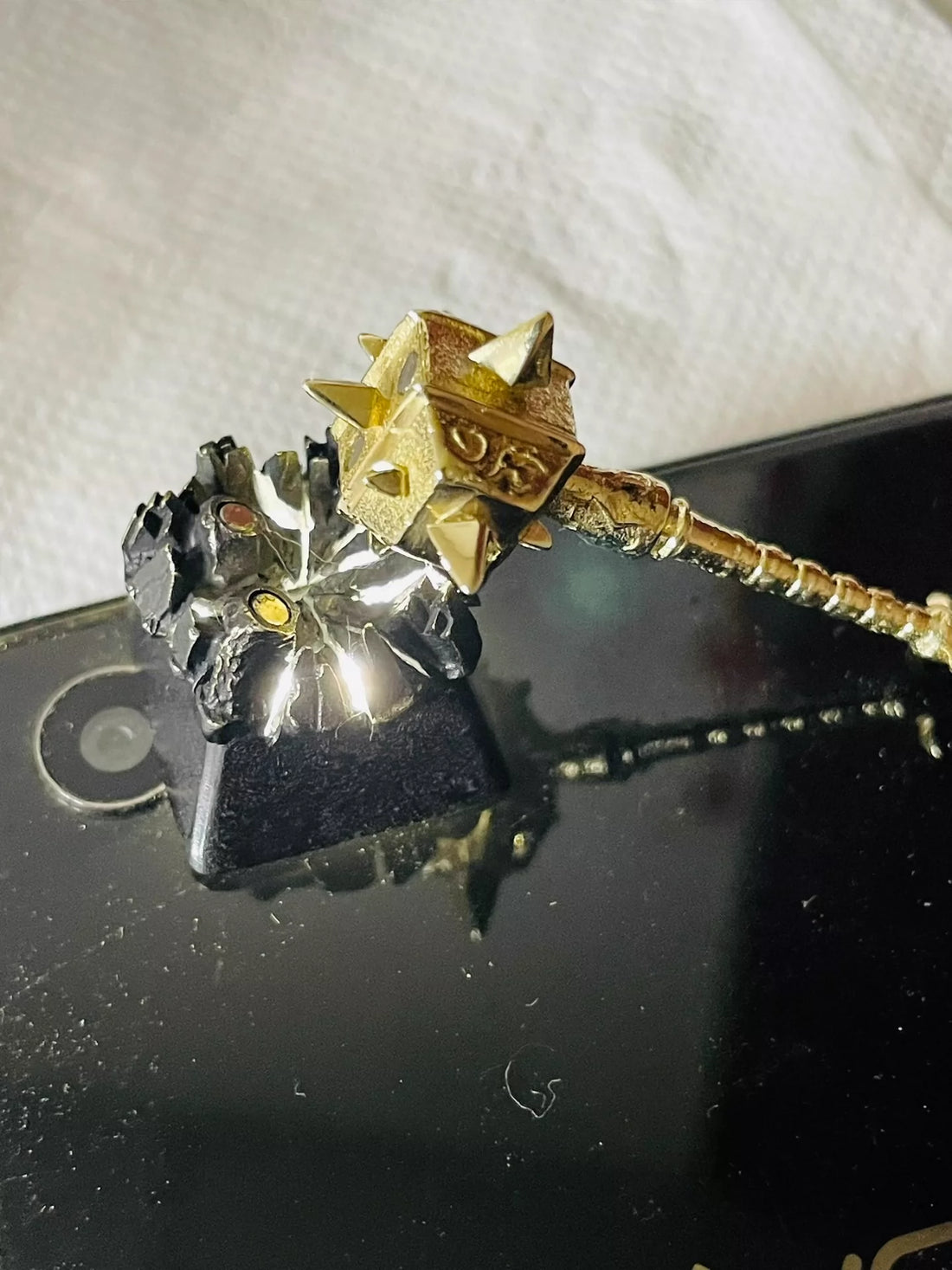 World of Warcraft, Sulfuras, Hand of Ragnaros, White copper personalized keycaps, metal keycaps for gaming peripherals