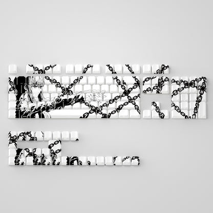 Chainsaw Man, Makima keycaps factory height side engraved transparent keycaps PBT side transparent personalized keycaps set