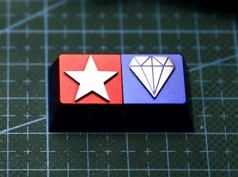 Mini 4WD classic logo, aluminum alloy 2U metal personalized keycap, decorative keycap.