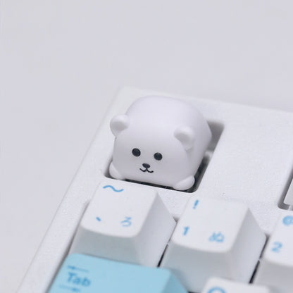 Minimalist style, Joke Bear， Multi colored resin molded personalized keycaps, resin handmade creative keycaps