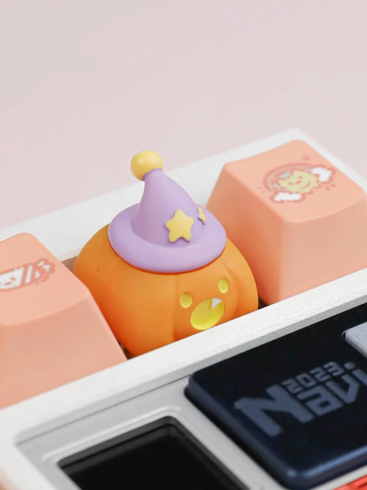 Cute Cloud Ghost, Wizard Pumpkin Elf, Resin Coated Personalized Keycaps, Cute Style Mechanical Keyboard Decorative Keycaps