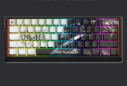 NieR: Automata themed series, PBT five sided sublimation keycaps cherry height, anime and game personalized keycaps set