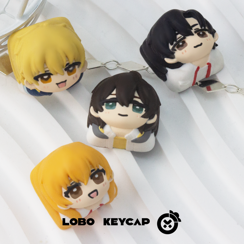 The King’s Avatar, Multi colored resin molded personalized keycaps, keyboard decorative keycaps