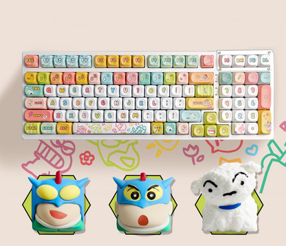 Crayon Shin chan Thermal Sublimation PBT Keycaps MOA Height Complete Set Comes with 3 Personalized Keycaps Customized Mechanical Keyboard Set Keycaps
