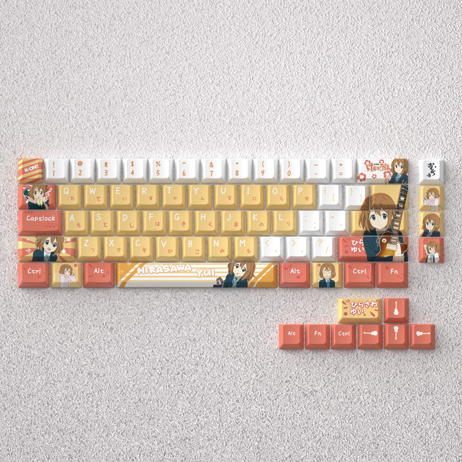 K-ON！ 、 K-ON！ Theme keycaps, Hirasawa Yui anime game creative personalized keycap set PBT material factory height Sublimation printing