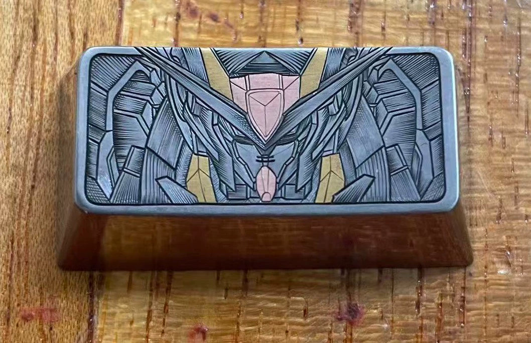Titanium alloy hand carved, inlaid with gold, silver, copper, customized personalized keycap collection.