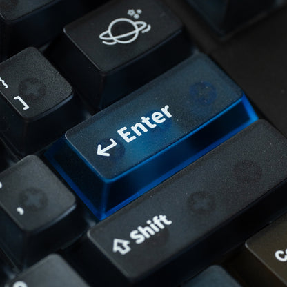 Interstellar themed keycap set, five sided frosted translucent PC keycap personalized customization PBT heat sublimation factory height