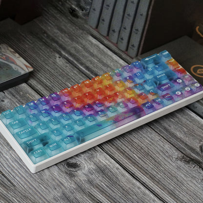 Dreamy Gradient Dyeing Series 5-sided Mist Transparent, Mechanical Keyboard Keycaps, PBT Original Factory Height