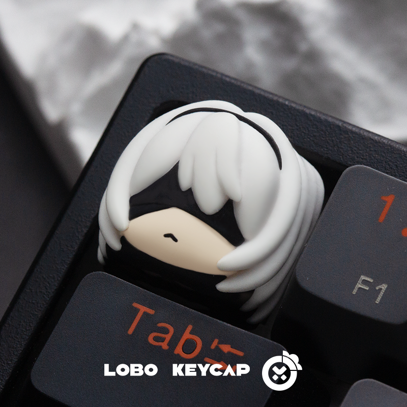 NieR:Automata,YoRHa No. 2 Type B, Multi colored resin molded keycaps, artisankeycaps