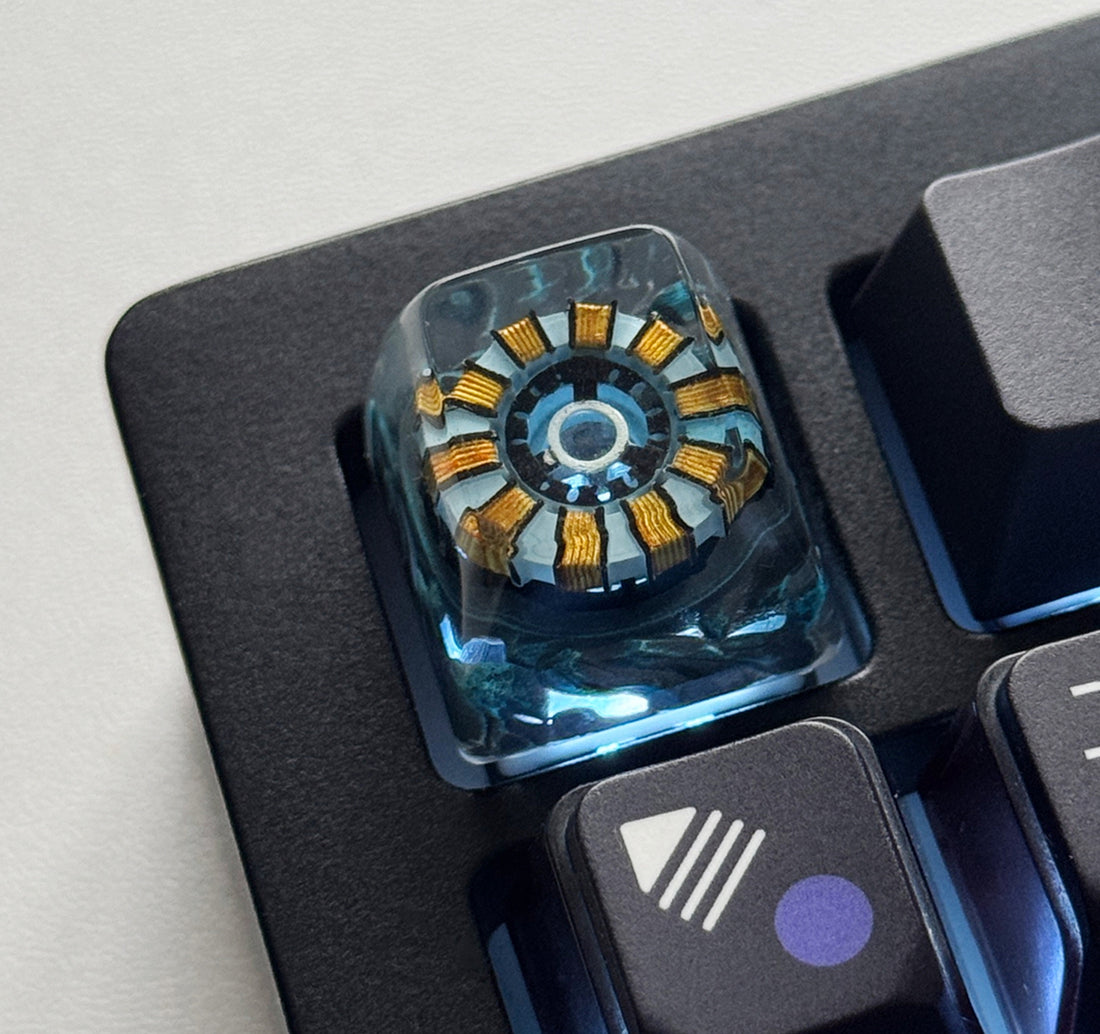 Marvel Iron Man Ark Core Reactor Personalized Keycap Transparent Single Keycap Customization