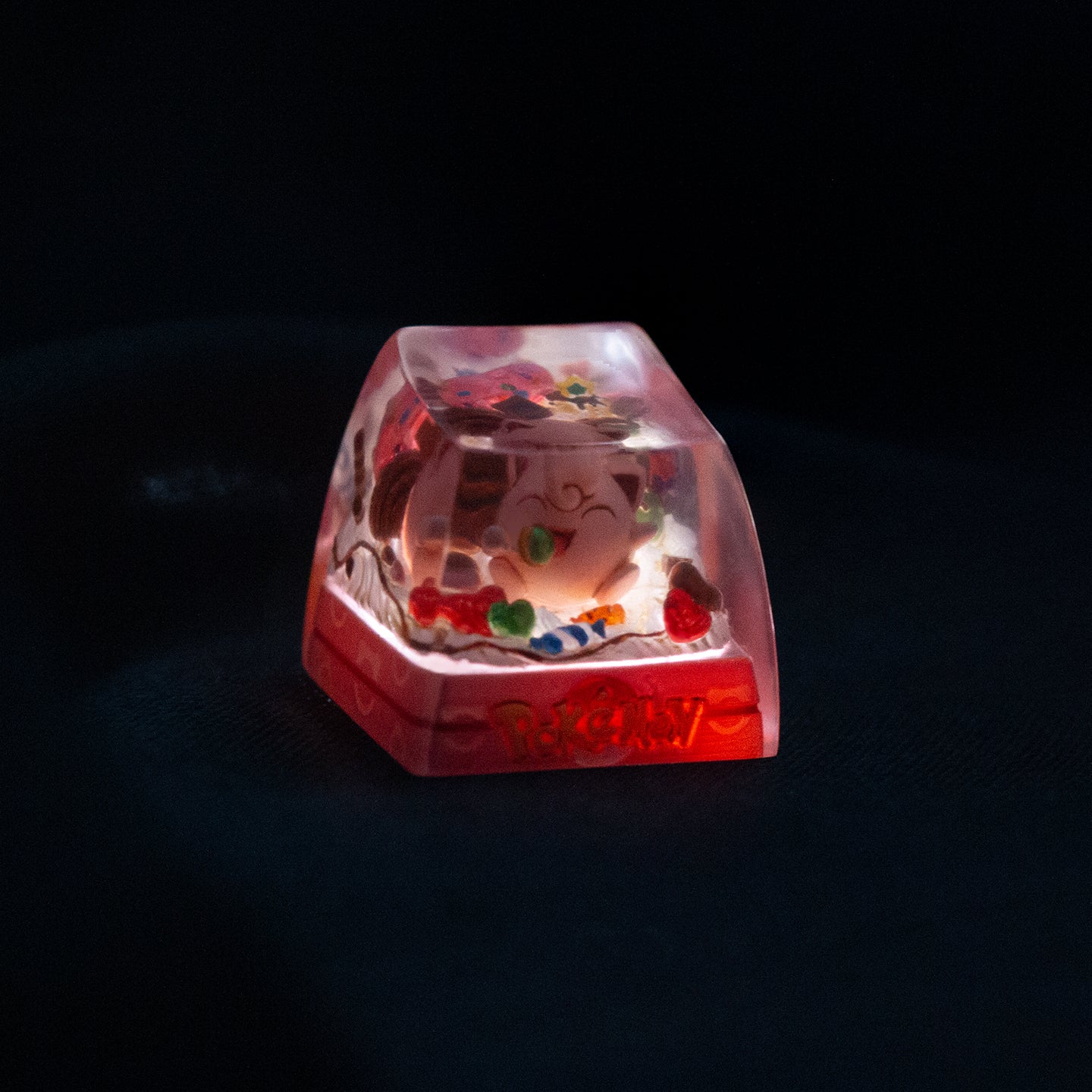 Pok é  mon series,Jigglypuff， Crystal drops of glue material artisankeycaps, cute decorative keycaps