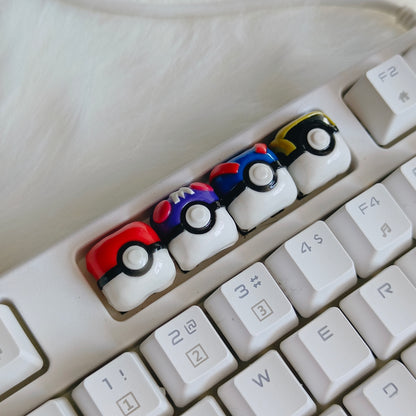 Pok é Ball, POLYMER CLAY material handmade 1U personalized keycap. Anime game props, peripheral culture, creative keycaps