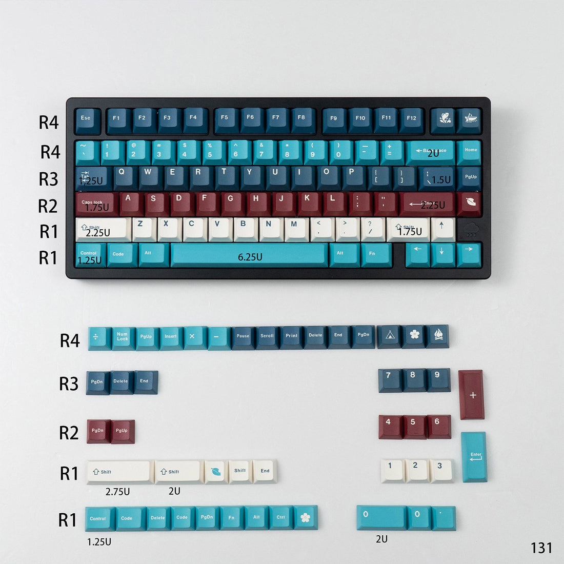 Emerald Lake Mechanical Keyboard Keycaps PBT Thermal Sublimation Customized Original Factory Height Set Keycaps