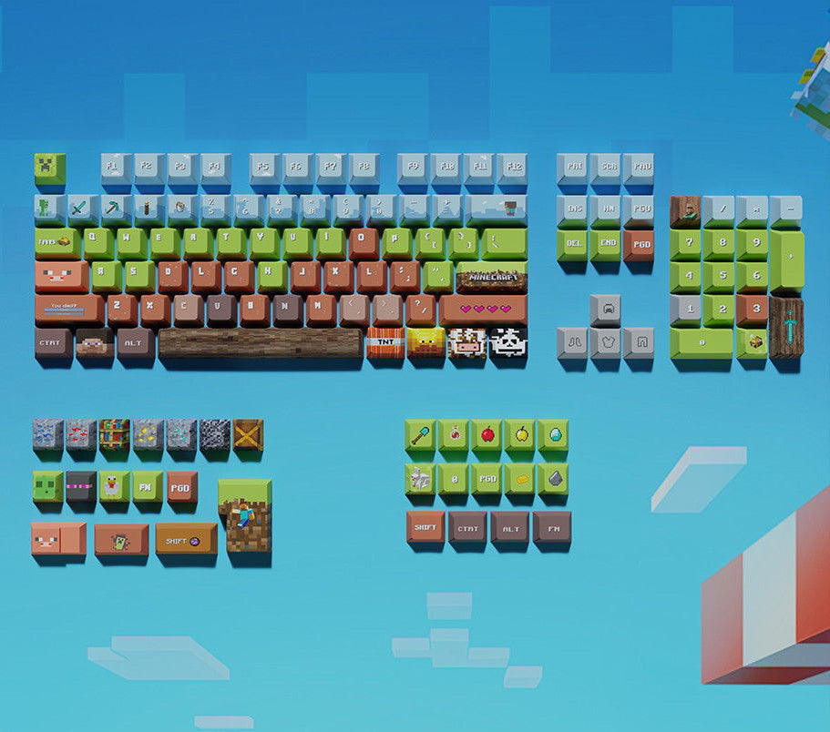 Minecraft pixel style design mechanical keyboard keycaps factory height