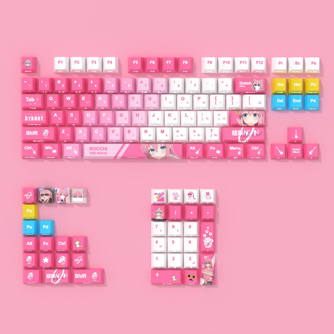 BOCCHI THE ROCK! Theme side engraved original translucent keycap small set PBT heat sublimation original height keycap set