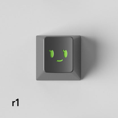 Simple smiley face expression personalized PC metal keycap smiley face customization mechanical keyboard customization keycap