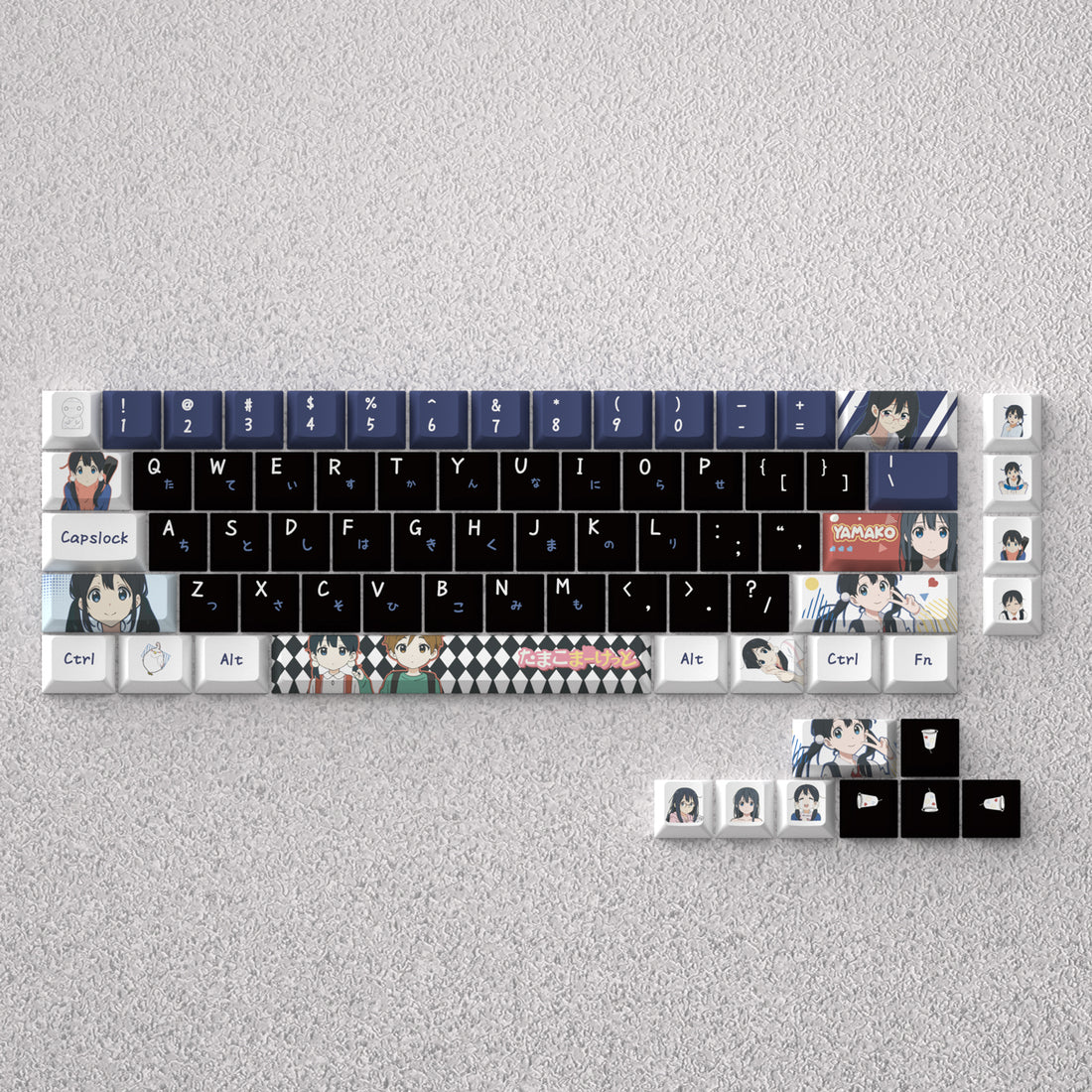 Tamako Market Theme, Kitashirakawa Tamako Anime Game Creative Personalized Keycap Set PBT Material Original Factory Height Sublimation Printing