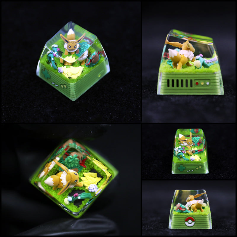 Pet Pok é mon Collection, Crystal Drops of Glue Material Artisankeycaps, Anime, Game, Culture, Creativity, Peripheral Decoration, Personalized Keycaps