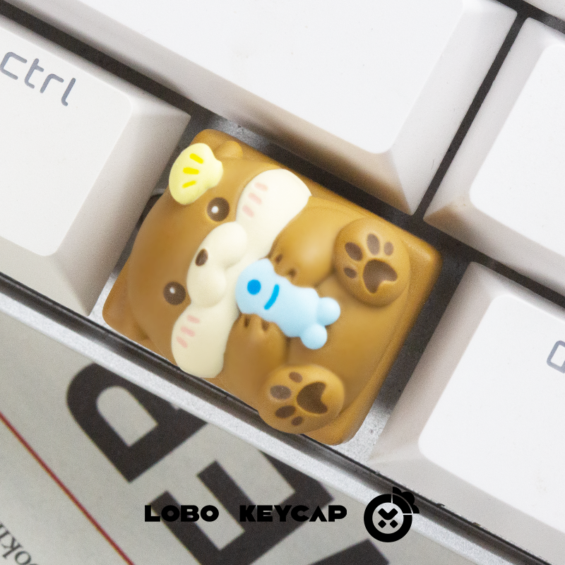Otter cartoon cute, multi-color resin molded personalized keycaps, 1.25U mechanical keyboard decorative keycaps.