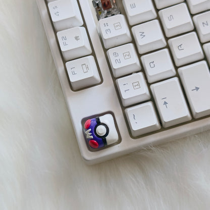 Pok é Ball, POLYMER CLAY material handmade 1U personalized keycap. Anime game props, peripheral culture, creative keycaps