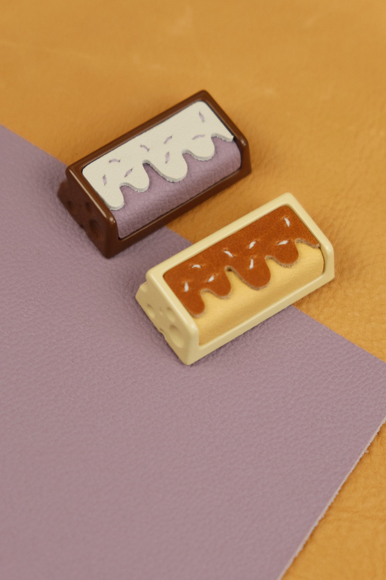 Delicious cake, 2U leather+resin personalized keycaps, mechanical keyboard decorative keycaps, food art creative keycaps
