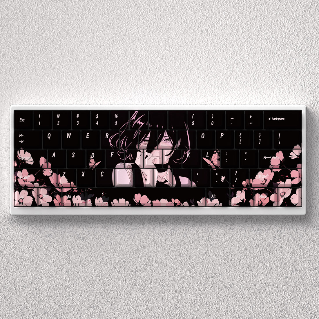 Reze key cap anime theme factory height engraving opaque adaptation 60 65 68
