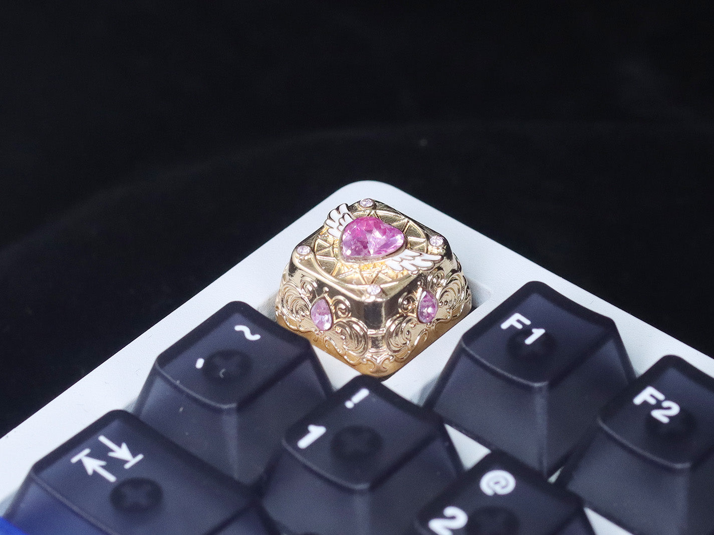 Card Captor Sakura, metal gemstone personalized keycaps, metal magic patterned keyboard decorative keycaps