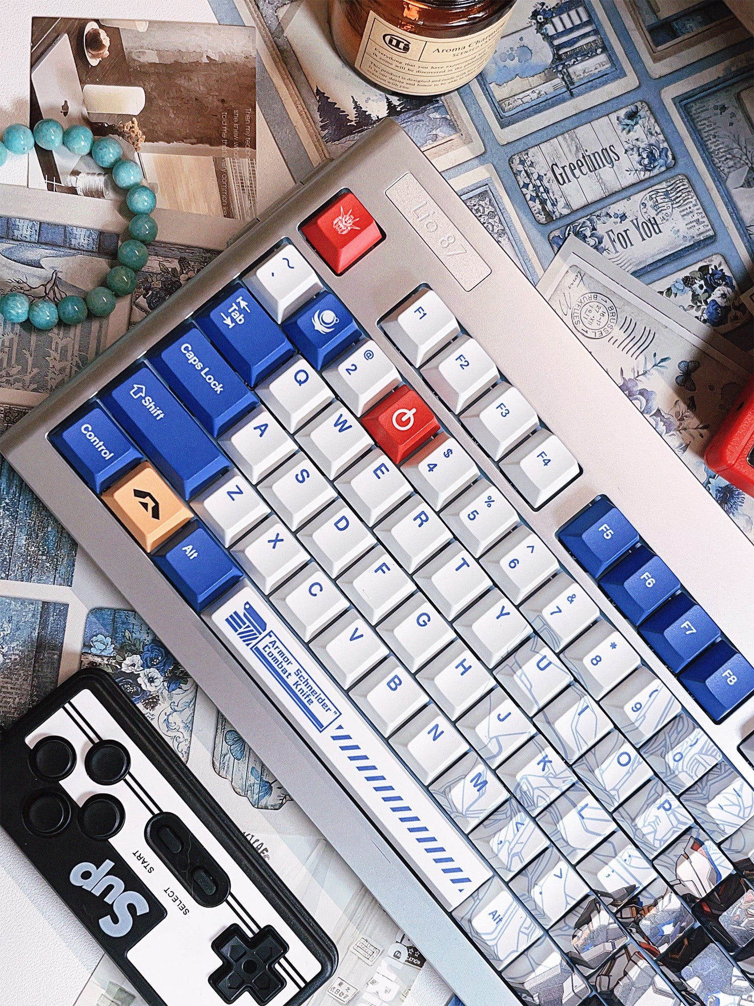 Mobile Suit Gundam themed mecha style keycap anime peripheral mechanical keycap five sided thermal sublimation PBT personalized keycap set