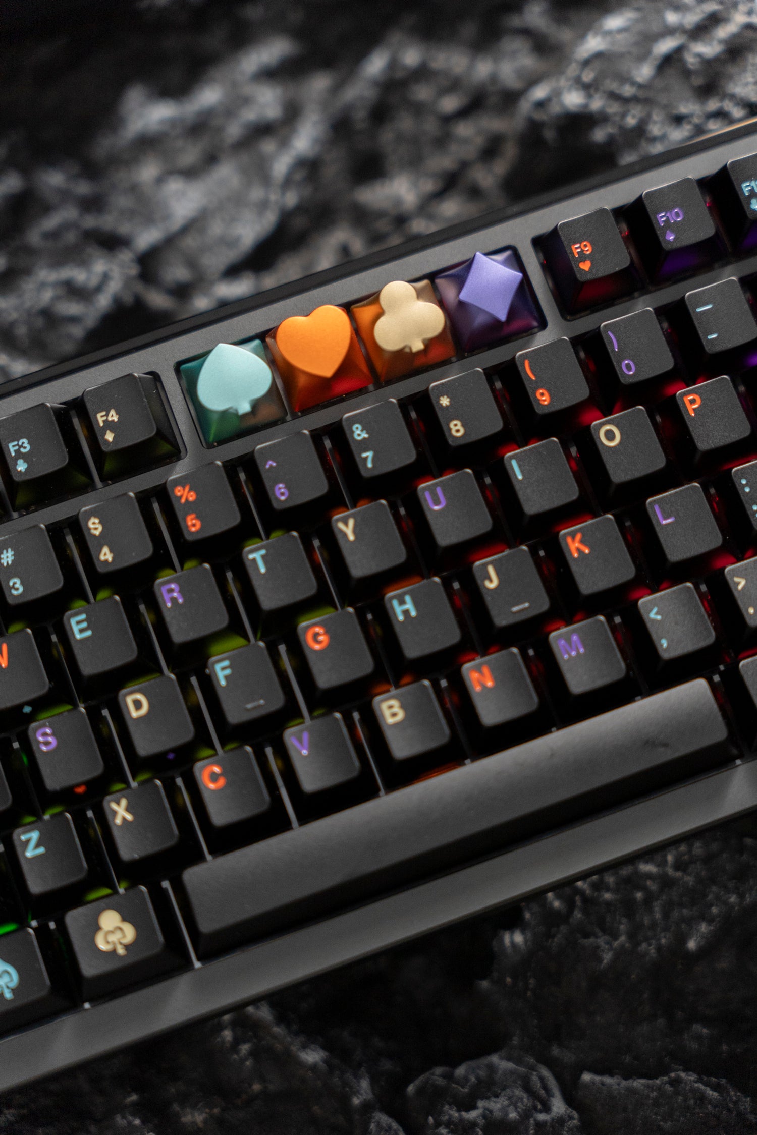 Poker directional keys 3D curved CNC aluminum alloy metal personalized keycaps