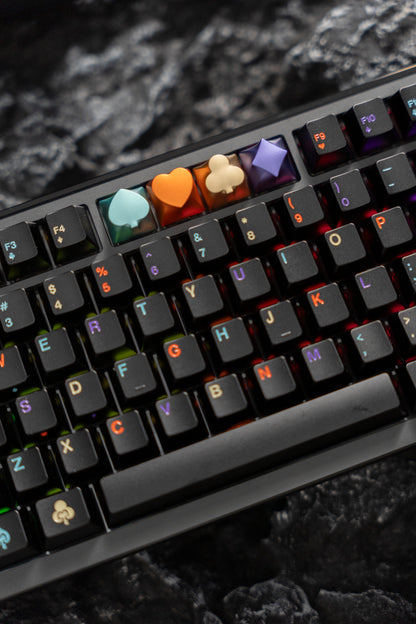 Poker directional keys 3D curved CNC aluminum alloy metal personalized keycaps