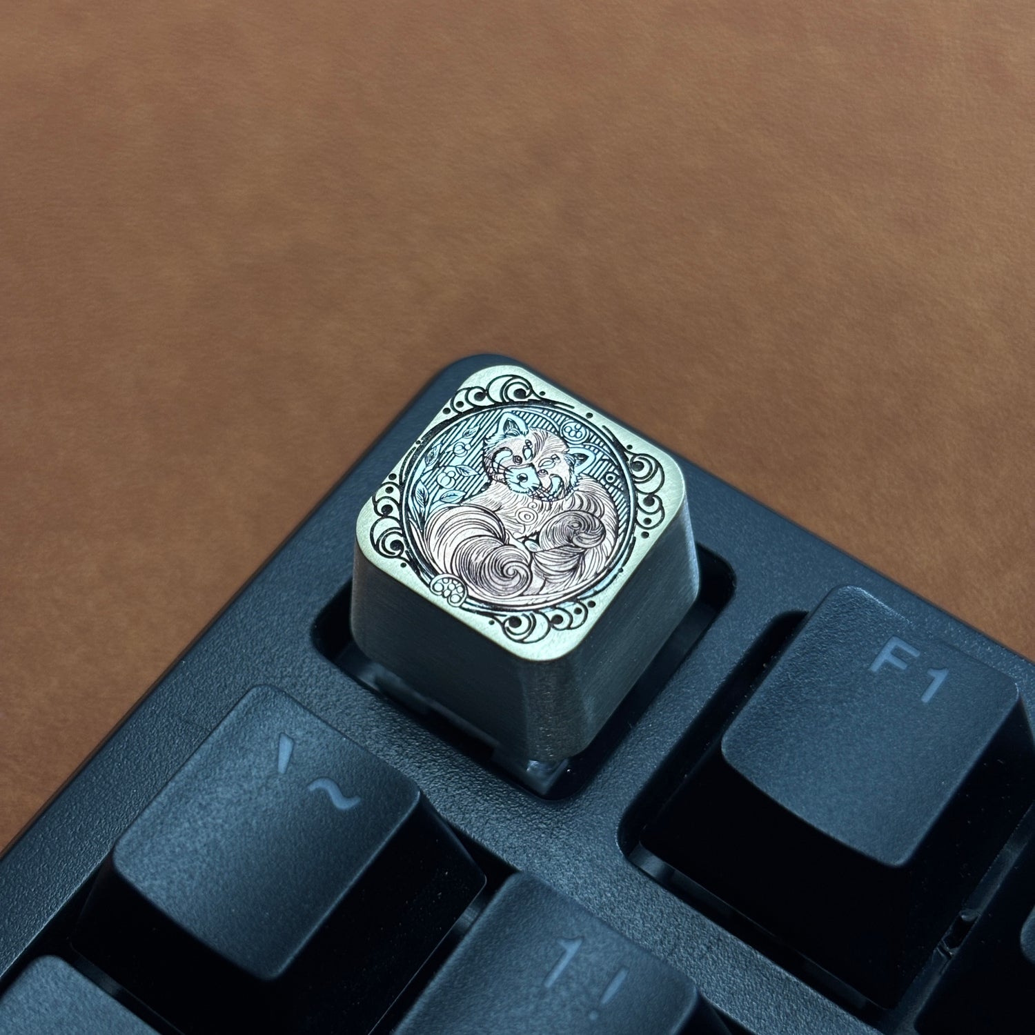 Collection of pure silver hand carved personalized keycaps, hand carved inlaid custom art keycaps