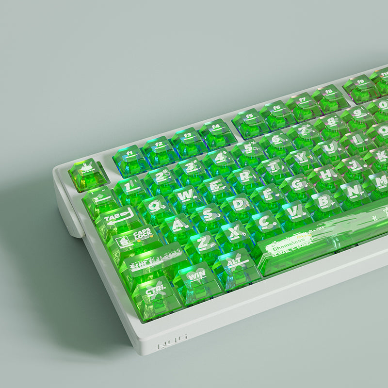 Shameless，Theme PC Transparent Material Set+2U Metal Backspace Key+1U Metal R4 Highly Personalized Keycap