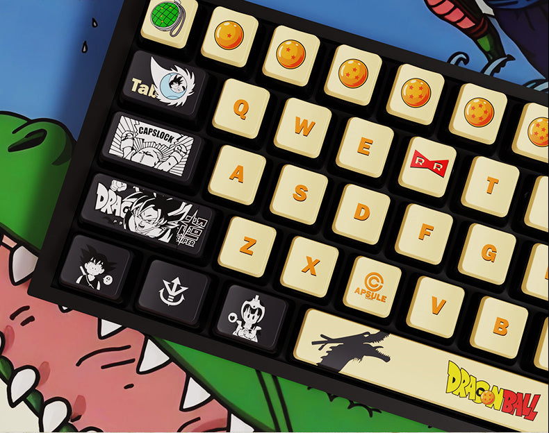 Dragon Ball themed four sided translucent pudding keycaps OEM height PBT sublimation anime themed custom keycaps